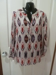Trent Nathan button up shirt Sz 16 long sleeve Chinese collar : Polyester - Picture 1 of 5