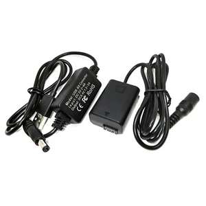 Adaptador de corriente USB de batería ficticia NP-FW50 para Sony ILCE-5100 Alpha α5100 a5100 - Imagen 1 de 5