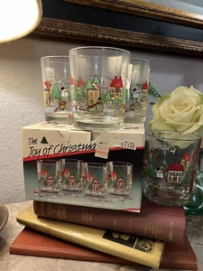 Jamestown, The Joy of Christmas, 14oz Glassware, Old Fashioned, Set of 4 60s - Picture 1 of 12