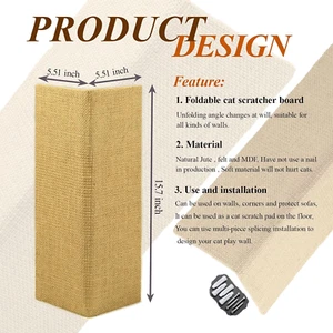 2Pcs Packing Foldable Cat Scratcher Board,Sofa Wall Corner Cat Scratching Pad... - Picture 1 of 1