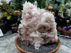 Schöne doppelseitige kolumbianische rosa Quarzplatte / 950g / Lithium / CCQC#083 - Bild 1 von 10