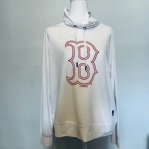 DKNY Womens Boston Red Sox White See Through Sweatshirt NWT Sz Medium MLBP 2020 - Picture 1 of 9