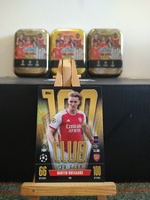 Topps Match Attax 2023/24 Martin Odegaard 100 Club Arsenal Rare Foil Card #488