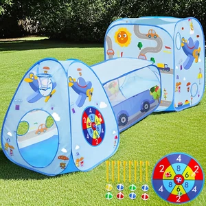 Tienda de campaña para niños con túnel y pozo de bolas, 3 en 1 tiendas emergentes para niños pequeños interiores y exteriores - Imagen 1 de 7