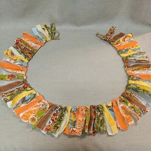 Ghirlanda in tessuto fatta a mano 3 piedi casale rustico shabby chic Ringraziamento - Foto 1 di 3