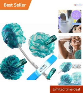 2-Sided Loofah Back Scrubber & Bath Sponge Set - Exfoliate in Style - Picture 1 of 10