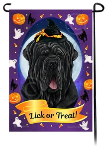 Bandiera da Giardino Halloween - Mastino Napoletano Nero Non Ritagliato - Foto 1 di 1