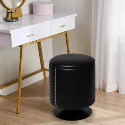 Storage Ottoman with Storage for Living Room Round with Metal Rotatable Chassis - Image 1 of 4