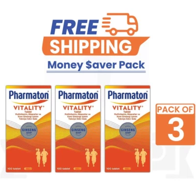 3 x Multivitaminas y Minerales Pharmaton Vitality 100 Comprimidos - PACK de 3 Foto 1 de 4