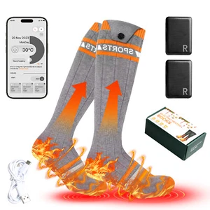 5000mAh Rechargeable Battery Electric Heated Socks Men Women Winter Foot Warmer - Picture 1 of 11