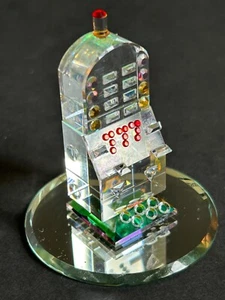 Crystal Slot Machine 777 Gambling Casino Miniature Figure Round Mirror 2.5 in. - Picture 1 of 9