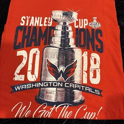 Washington Capitsls Stanley Cup 2018 Red Shirt XL New - Image 1 of 4