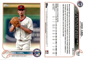 Mick Abel 2022 Topps Pro Debut Baseball Card PD-8  Jersey Shore BlueClaws