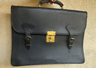 ASTON MARTIN Vintage Black Leather Briefcase Luggage