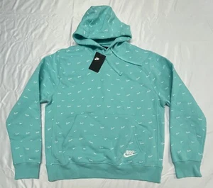 Nike Men's Sportswear Club Fleece Swoosh Allover Print Pullover Just Do It Hoodi - Picture 1 of 9