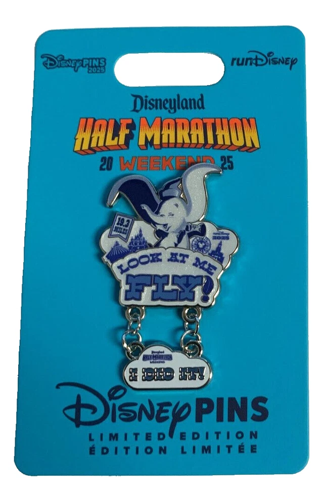 2025 Disneyland Run Disney Media Maratón Fin de Semana Dumbo ¡Mírame volar! Pin LE Foto 1 de 1