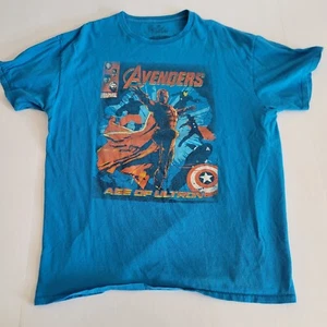 Marvel Large Avengers Age Of Ultron Blue Graphic Short Sleeve T-Shirt - Picture 1 of 6