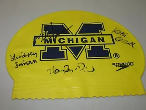 Cappellino da bagno firmato Michael Phelps * Michigan Wolverines * + altri 3 autografi - Foto 1 di 6