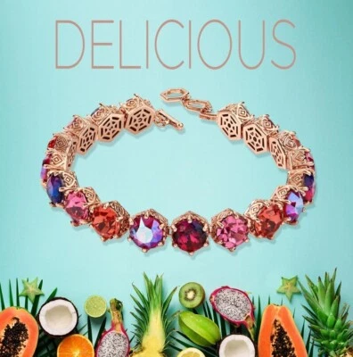 Brazalete Park Lane DELICIOUS nido de abeja tono oro rosa rojo púrpura coral rosa circonita cúbica Foto 1 de 4