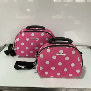 Luca Vergani Kosmetiktasche Set rosa mit weißen Tupfen - Bild 1 von 8