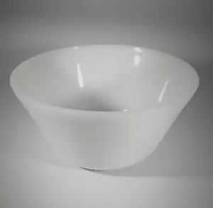 "Cuenco mezclador blanco vidrio leche seguro horno federal vintage borde doble anillo de 7""" - Imagen 1 de 3