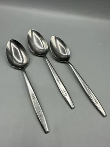 Ekco Stainless Eterna Leaf Sprig Flatware Tablespoons Lot/3 Replacement Japan - Picture 1 of 8