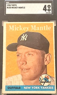 1958 TOPPS #150 MICKEY MANTLE SGC VG-EX 4 HOF - Image 1 of 3