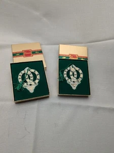 Lenox Porcelain with Gold Christmas Ornaments Set of 2 Our First 1988 In Boxes - Picture 1 of 6