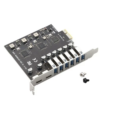 Expansion Card PCI-E to 8-Port USB 3.2 Gen1 Controller Type C 5Gbps Adapter - Image 1 of 4