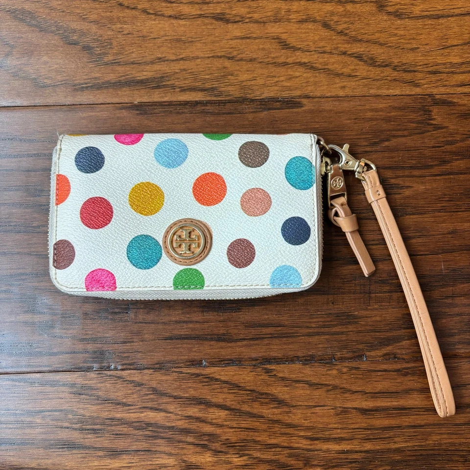 Muñequera Tory Burch Robinson POLKA DOTS blanca Foto 1 de 4