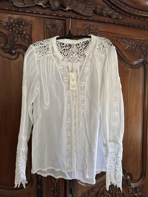 Spell & the Gypsy Collective Prairie lace shirt S - image 1 of 4