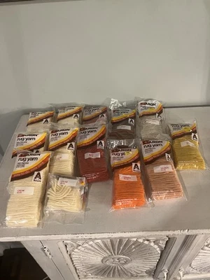 Vintage Lot of 12 Caron Pre-cut Latch Hook Rug Acrylic Yarn Packs Fall Colors - Image 1 of 4