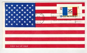 1976 USA BICENT STATEHOOD DES MOINES IOWA CITY CANCEL ALLOVER SCARCE FLAG CACHET - Picture 1 of 1