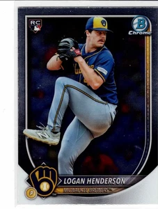 Logan Henderson Milwaukee Brewers 2025 Bowman Chrome Rookie Card - Picture 1 of 3