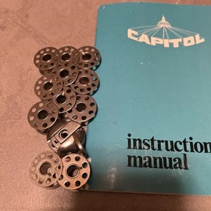 Vintage 1969 Capitol Sewing Machine 11 Bobbon 1 Bobbin Holder And Manual Japan - Picture 1 of 2