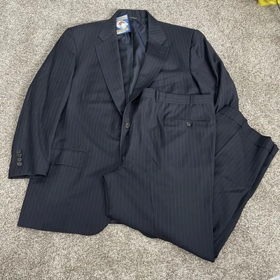 Brooks Brothers Suit Golden Fleece Hand Tailored Navy Wool Mens 46R Pants 41/28 - Image 1 of 4