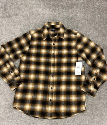 Camisa Hurley Para Hombres Pequeña Marrón Negra Cuadros Portland Peso Pesado Franela NUEVA $79 Foto 1 de 4