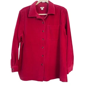 LL Bean Pink Corduroy Shacket Woman’s Heavyweight Long Sleeve Outdoorsy Size M - Picture 1 of 12