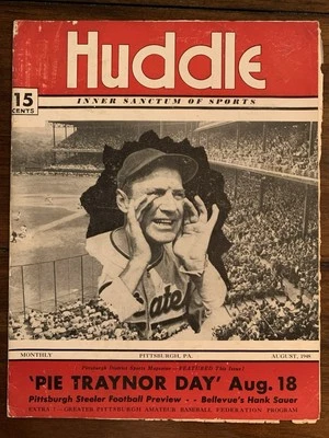 Tarjeta de puntuación de la portada del día de Traynor Pie 1948 de la revista Huddle con Jackie Robinson Foto 1 de 4
