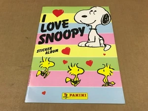 Nuevo álbum de pegatinas vintage 1986 Panini Peanuts - I Love Snoopy - sin usar - Imagen 1 de 5