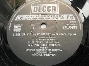 KYUNG-WHA CHUNG MINT ORIG 1970 DECCA VINYL LP VIOLIN CON. PREVIN 1970 SXL6493 GB - Picture 1 of 24