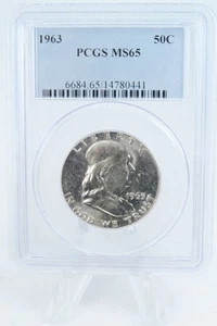 1963-P PCGS MS65 Franklin Half Dollar Business Strike 50C - Bild 1 von 2