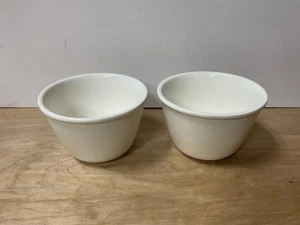 CRATE & BARREL All White ROLLED EDGE Tall All Purpose SOUP CEREAL BOWLS Set of 2 - Picture 1 of 7