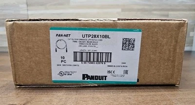 (10 PC) PANDUIT UTP28X10BL (BLACK)  10ft CAT6A PATCH CABLE NEW SEALED NIB - Image 1 of 3