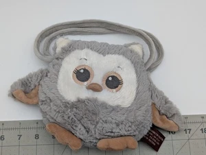 Bearington Owl Plush Purse 7 Inch Gray Stuffed Animal Toy - Picture 1 of 8