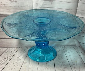Antique Adams & Co Early American Glass Sapphire Cobalt Blue Pedestal 12.25" GVC - Picture 1 of 14