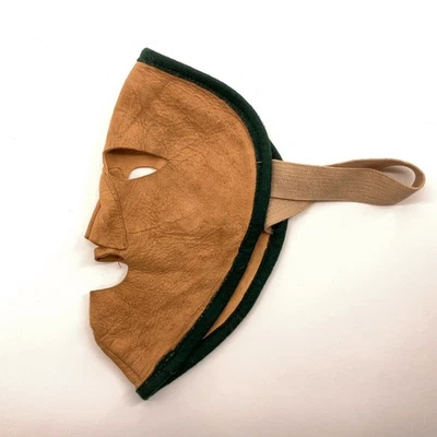 Замшевая маска для лица ретро зеленая отделка - Изображение 1 из 4