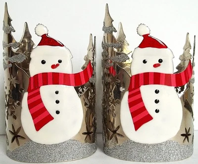 Soporte Jabón de Manos Bath & Body Works Esmalte Muñeco de Nieve Metal Plateado, NUEVO X 2 Foto 1 de 4