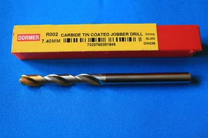 Dormer Drill R002 - 7.40mm Dia Solid Carbide Jobber Drill with TiN Tip Coating - Picture 1 of 1