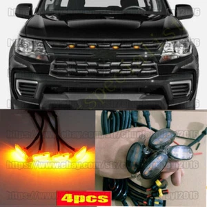 For Chevrolet Colorado 4pcs Black Front Grille LED Light Raptor Style Grill Trim - Foto 1 di 8